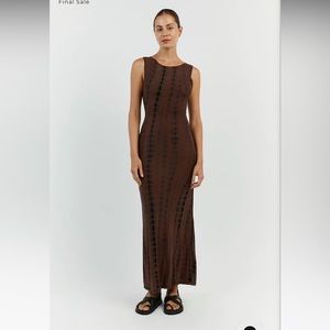 DISSH Beau Chocolate Tie Dye Midi Dress